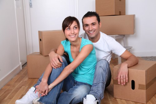 Experienced movers handling furniture